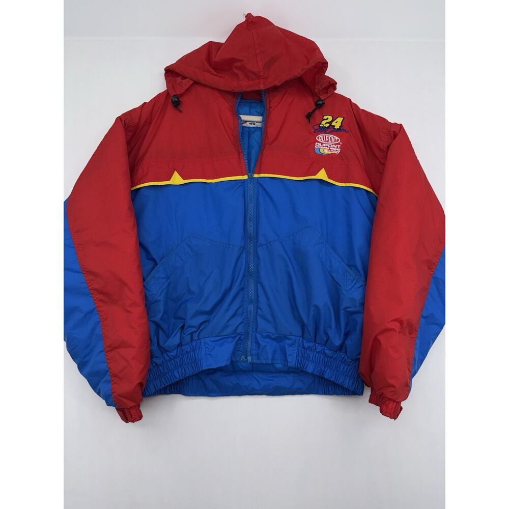 Vintage Jeff Gordon Bomber NASCAR Jacket Puffer Coat Adult XL Dupont Racing